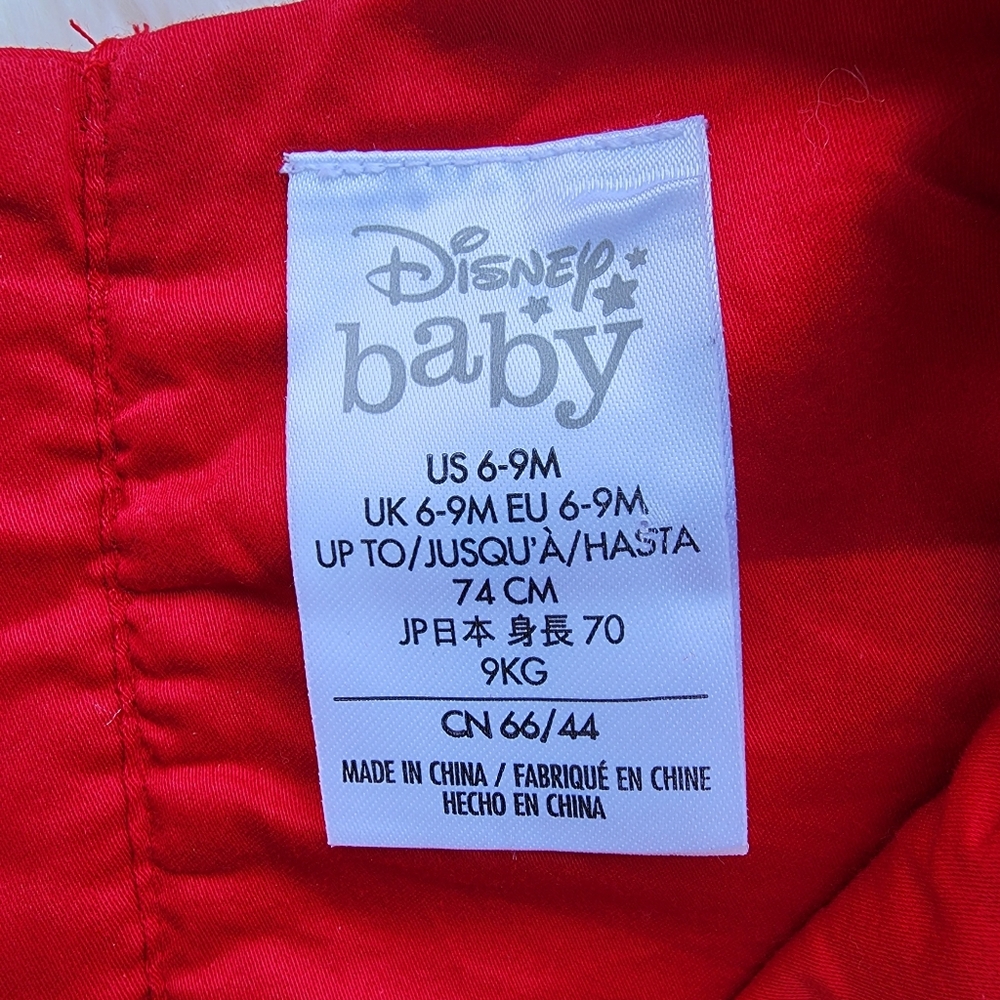 NWT  MINNIE MOUSE RED WITH GOLD EMBROIDERED  DESIGNED DRESS - SIZE 6 MONTHS - Picture 8 of 13